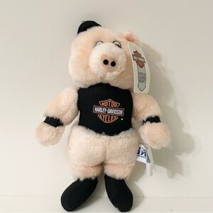 Vintage 1991 Harley Davidson Motor Cycles Hog Pig Plush Stuffed Animal